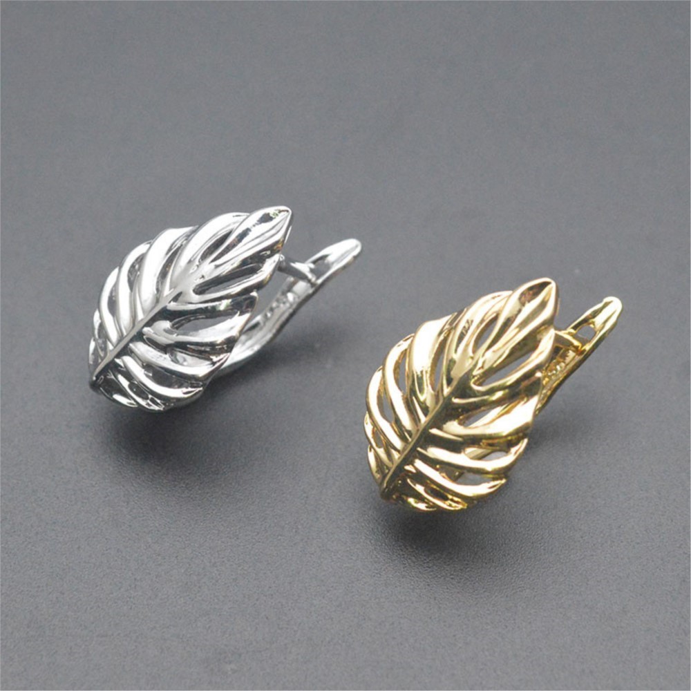 Jewelry Making School - 1/2Pcs 18K Gold Plated Brass Leaf