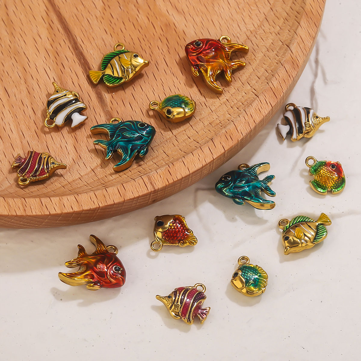 4pcs Stainless Steel Enamel Oc - Jewelry Making Materials Wholesale review and price