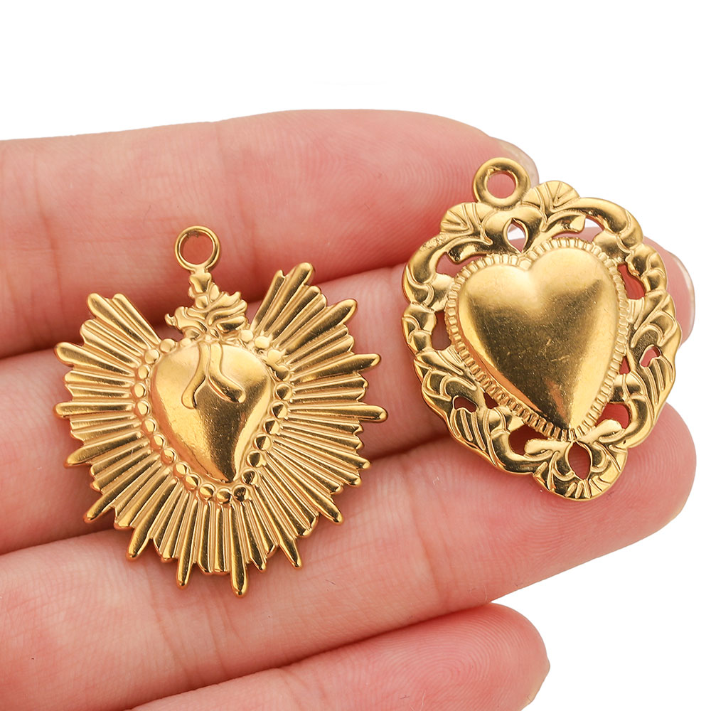 5pcs Stainless Steel Heart Sun - Jewelry Making Materials Wholesale review and price